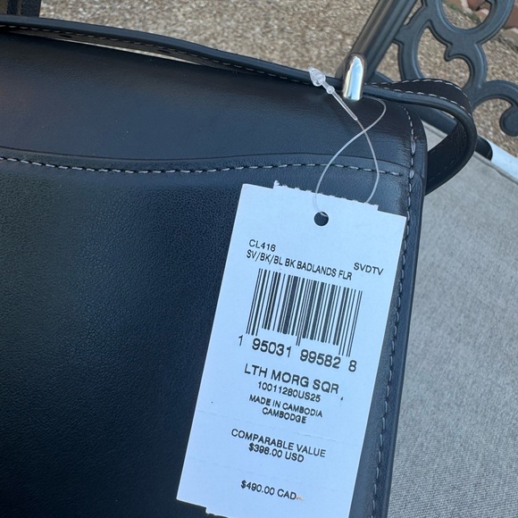Coach CL416 Morgan Square Crossbody Bag IN Black - Picture 4 of 8